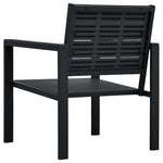 Garden Chairs 2 pcs Black HDPE Wood Look