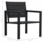 Garden Chairs 2 pcs Black HDPE Wood Look