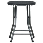 Folding Garden Stools 4 pcs Black HDPE Rattan Look