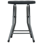 Folding Garden Stools 4 pcs Black HDPE Rattan Look