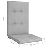 Garden Chair Cushions 4 pcs Grey 120x50x5 cm