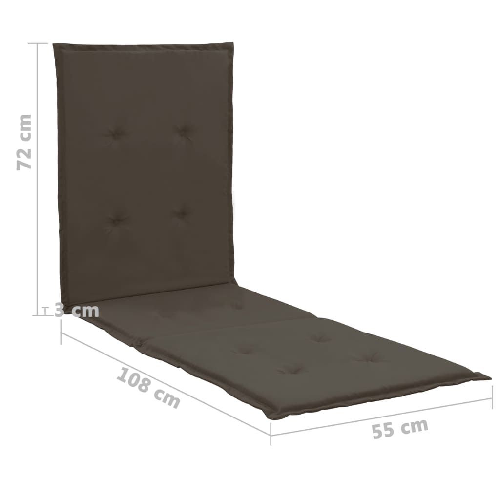 Lounge Chair Cushion Anthracite 180x55x3 cm