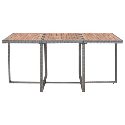 11 Piece Outdoor Dining Set Poly Rattan and Acacia Wood Anthracite