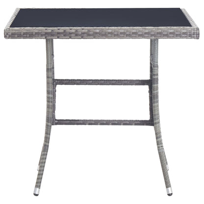 5 Piece Outdoor Dining Set with Cushions Poly Rattan Grey