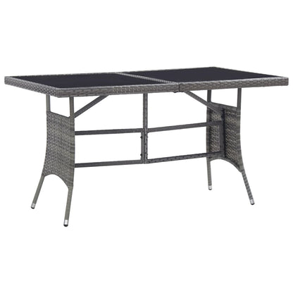 7 Piece Outdoor Dining Set with Cushions Poly Rattan Grey