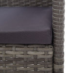 7 Piece Outdoor Dining Set with Cushions Poly Rattan Grey