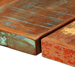 5 Piece Bar Set Solid Reclaimed Wood and Real Leather
