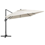 Cantilever Umbrella with LED Lights and Aluminium Pole 400x300 cm Sand