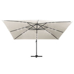 Cantilever Umbrella with LED Lights and Aluminium Pole 400x300 cm Sand