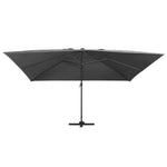 Cantilever Umbrella with LED Lights and Aluminium Pole 400x300 cm Anthracite