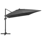 Cantilever Umbrella with LED Lights and Aluminium Pole 400x300 cm Anthracite