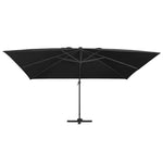 Cantilever Umbrella with LED Lights and Aluminium Pole 400x300 cm Black