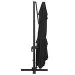 Cantilever Umbrella with LED Lights and Aluminium Pole 400x300 cm Black