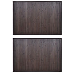 Bamboo Bath Mats 2 pcs 60x90 cm Dark Brown