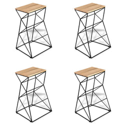 Bar Stools 4 pcs Solid Mango Wood