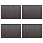 Bamboo Bath Mats 4 pcs Dark Brown