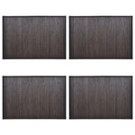 Bamboo Bath Mats 4 pcs Dark Brown