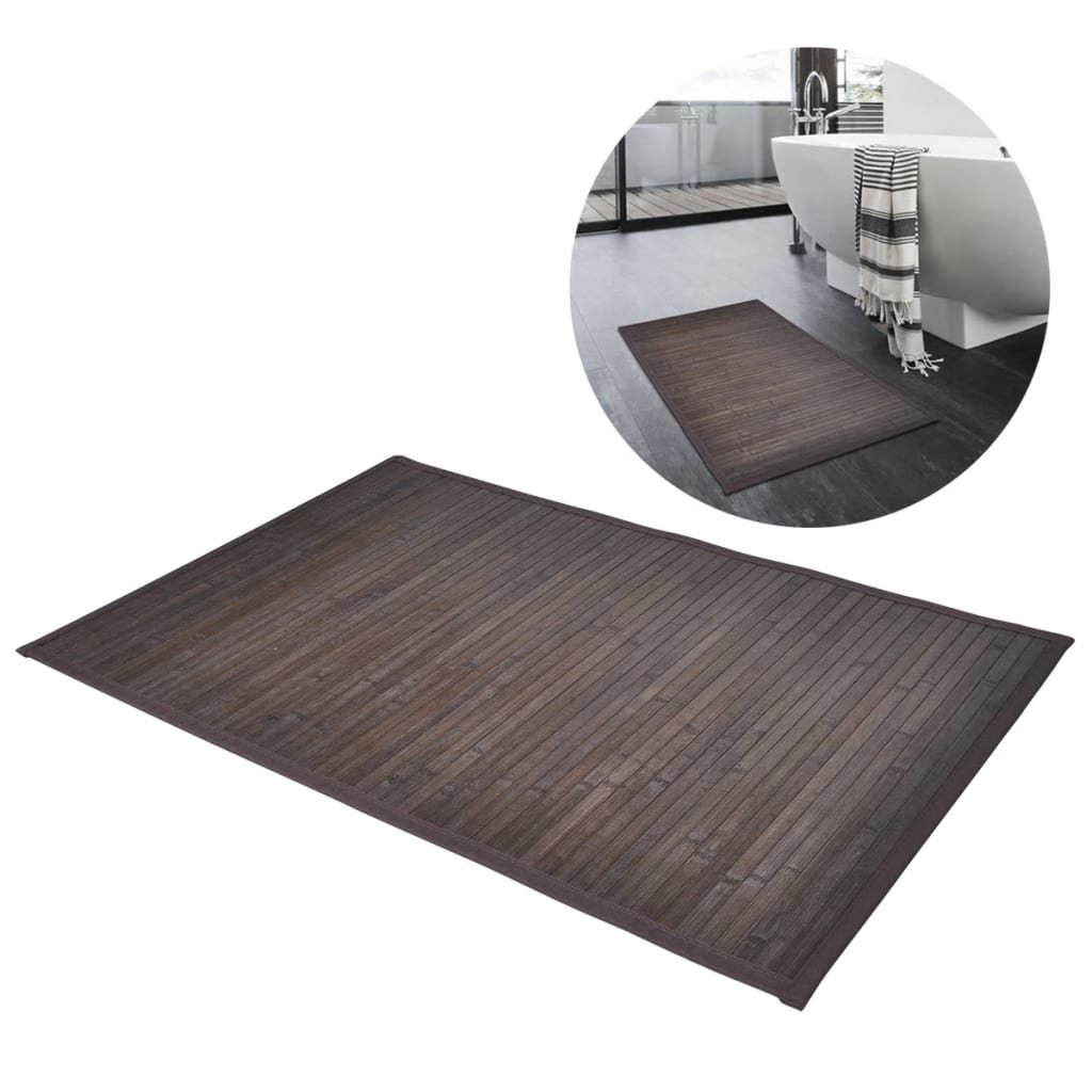 Bamboo Bath Mats 4 pcs 40x50 cm Dark Brown