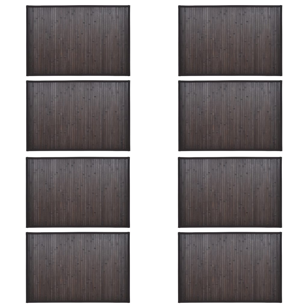 Bamboo Bath Mats 8 pcs 40x50 cm Dark Brown