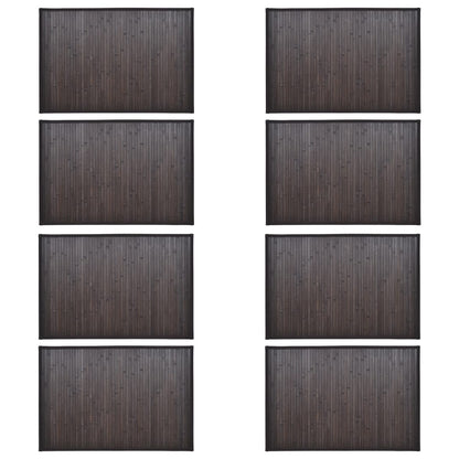 Bamboo Bath Mats 8 pcs 40x50 cm Dark Brown