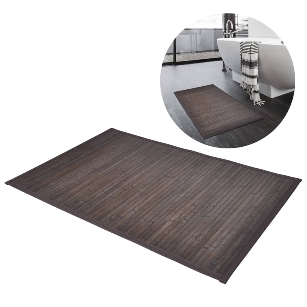 Bamboo Bath Mats 8 pcs 40x50 cm Dark Brown