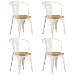 Dining Chairs 4 pcs White Solid Mango Wood