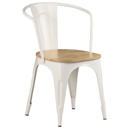 Dining Chairs 4 pcs White Solid Mango Wood