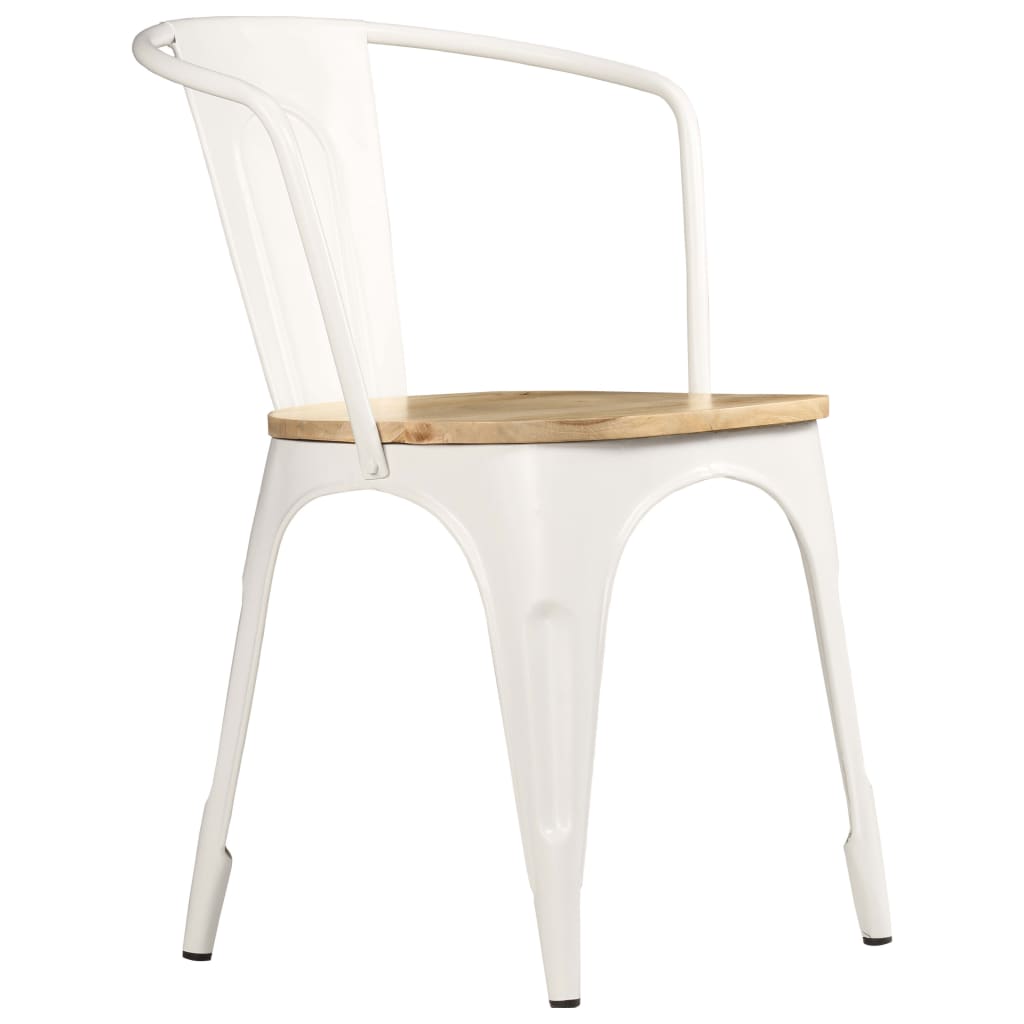 Dining Chairs 4 pcs White Solid Mango Wood