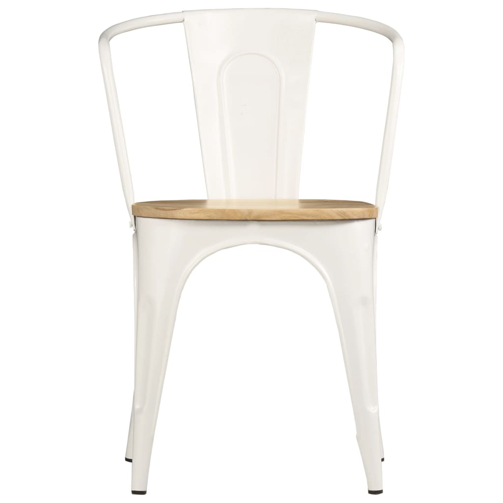 Dining Chairs 4 pcs White Solid Mango Wood
