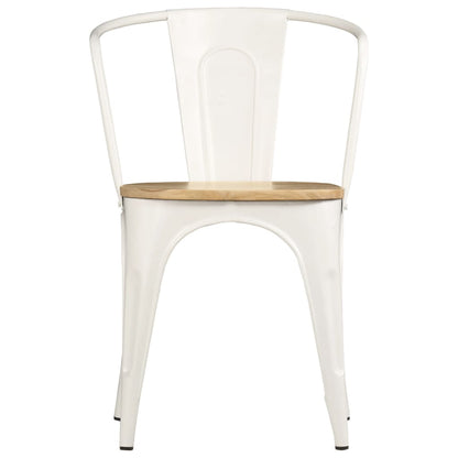 Dining Chairs 4 pcs White Solid Mango Wood