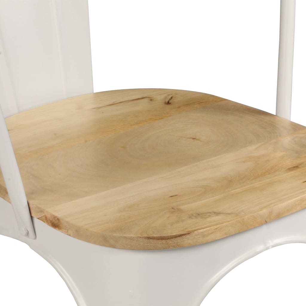 Dining Chairs 4 pcs White Solid Mango Wood