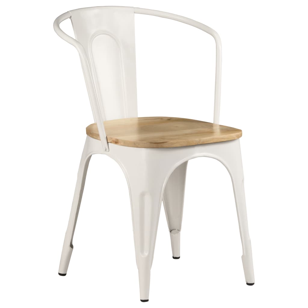 Dining Chairs 4 pcs White Solid Mango Wood