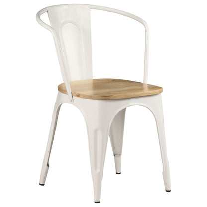 Dining Chairs 4 pcs White Solid Mango Wood