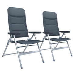 Reclining Garden Chairs 2 pcs Aluminium Grey