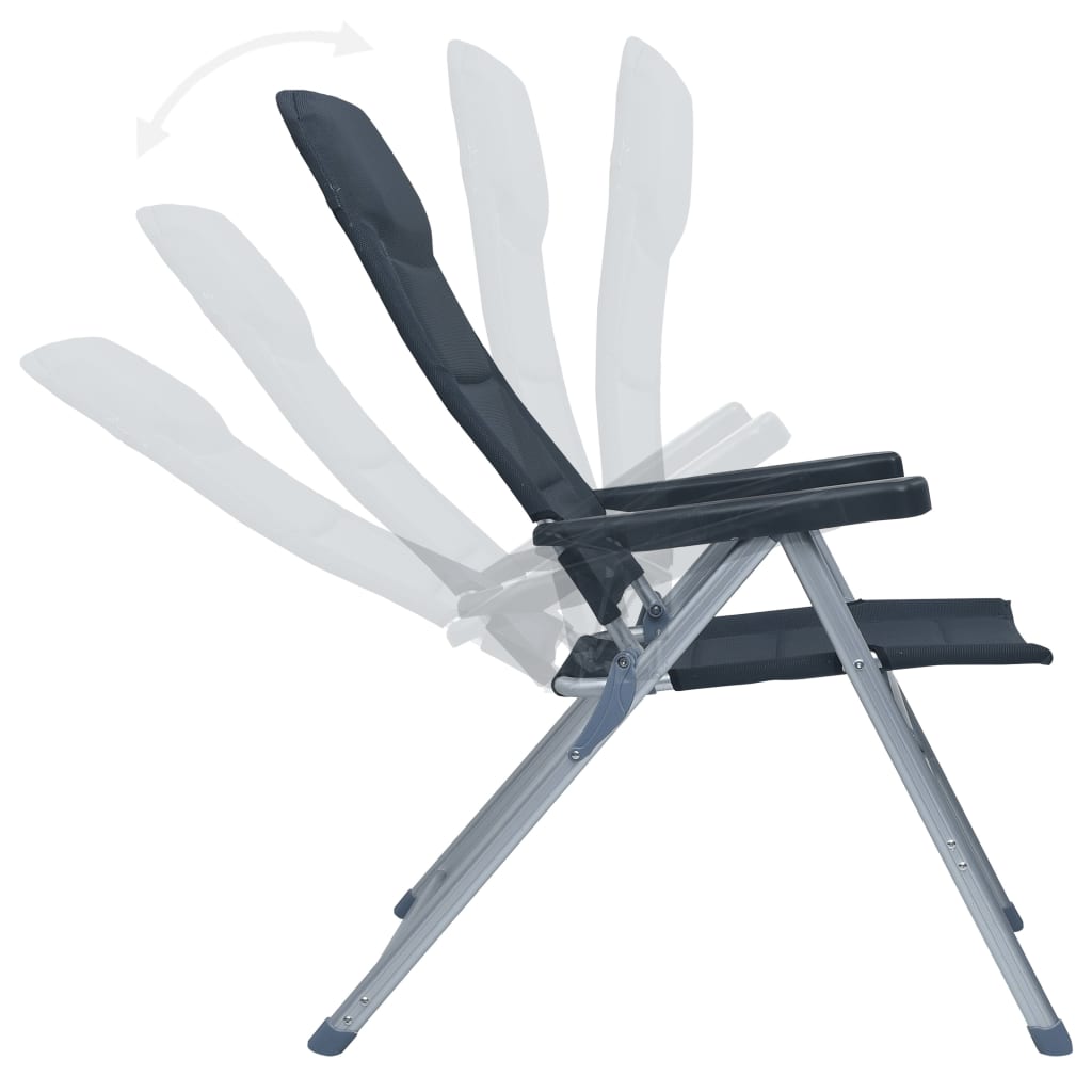 Reclining Garden Chairs 2 pcs Aluminium Grey