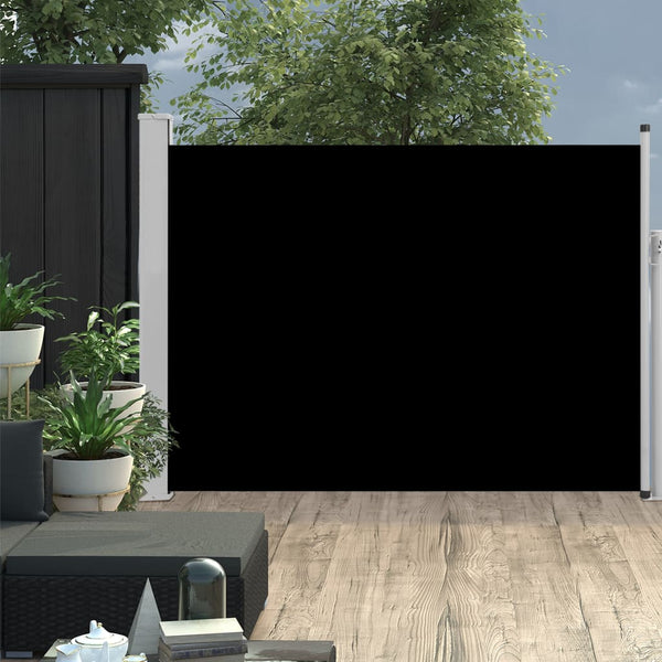  Patio Retractable Side Awning 100x500 cm Black