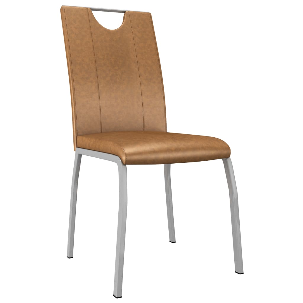 Dining Chairs 4 pcs Brown Faux Leather
