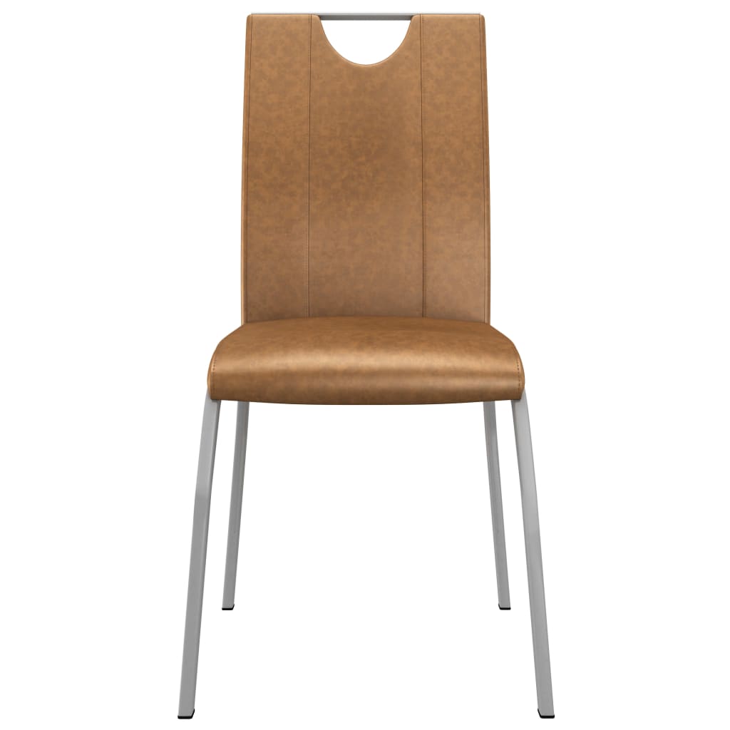Dining Chairs 4 pcs Brown Faux Leather