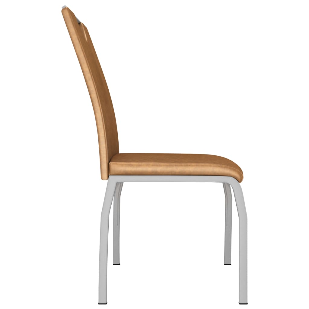Dining Chairs 4 pcs Brown Faux Leather