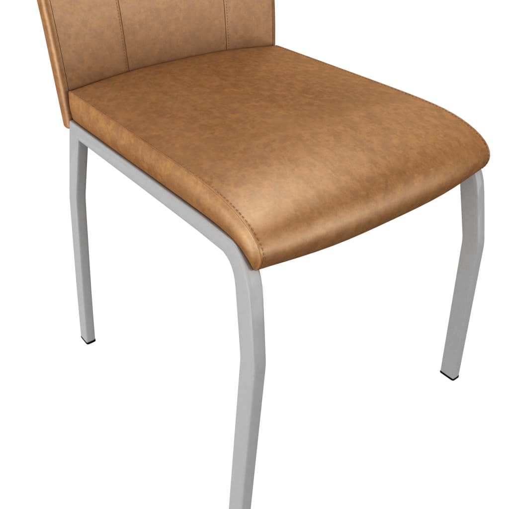 Dining Chairs 4 pcs Brown Faux Leather
