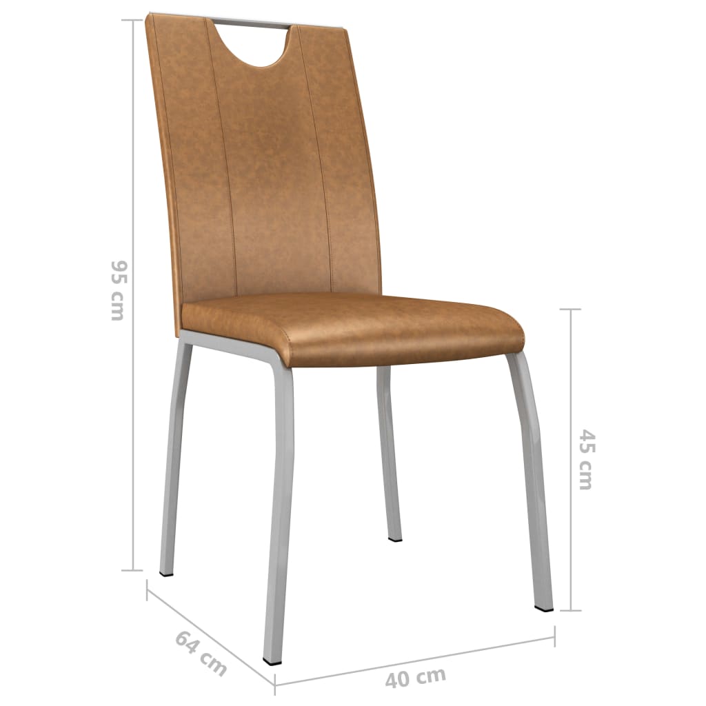 Dining Chairs 4 pcs Brown Faux Leather