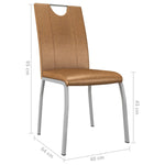 Dining Chairs 4 pcs Durable  Brown faux Leather