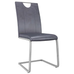 Dining Chairs 4 pcs Suede Grey faux Leather