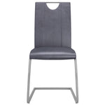 Dining Chairs 4 pcs Suede Grey faux Leather