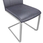 Dining Chairs 4 pcs Suede Grey faux Leather