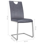 Dining Chairs 4 pcs Suede Grey faux Leather