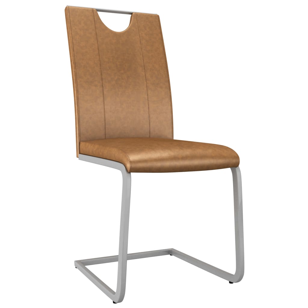 Dining Chairs 4 pcs Brown Faux Leather