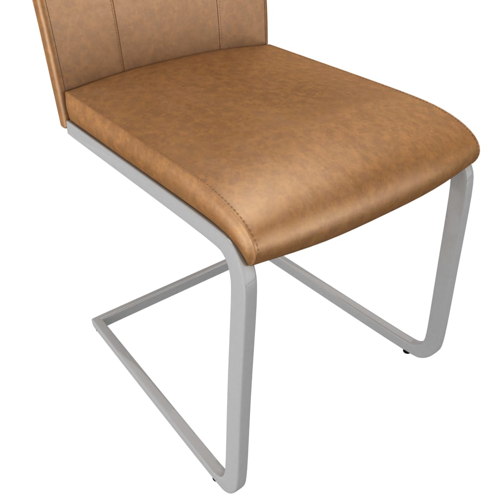 Dining Chairs 4 pcs Brown Faux Leather