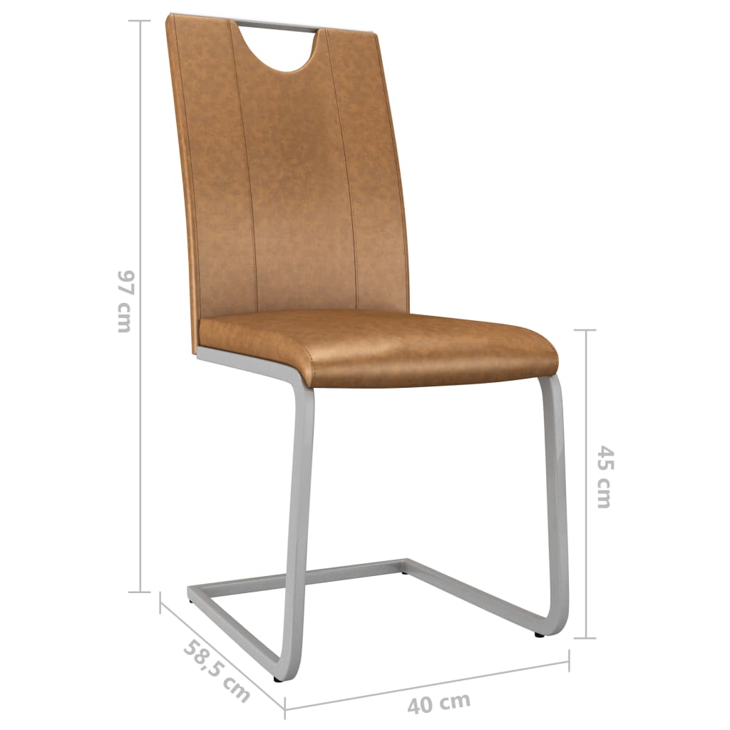 Dining Chairs 4 pcs Brown Faux Leather