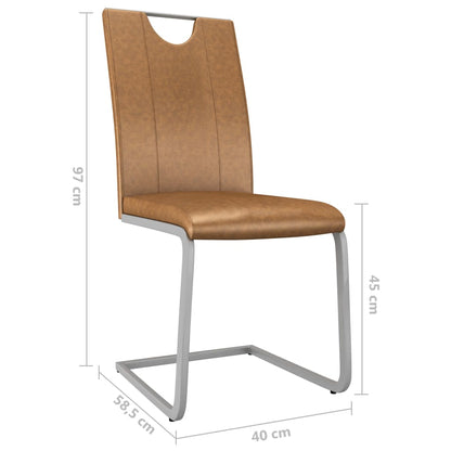 Dining Chairs 4 pcs Brown Faux Leather